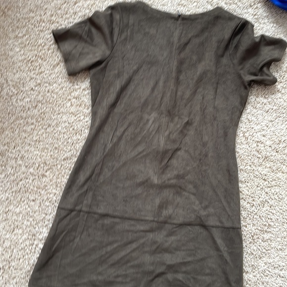Paper Crane Suede Grey Green Dress Size Large - Picture 6 of 7
